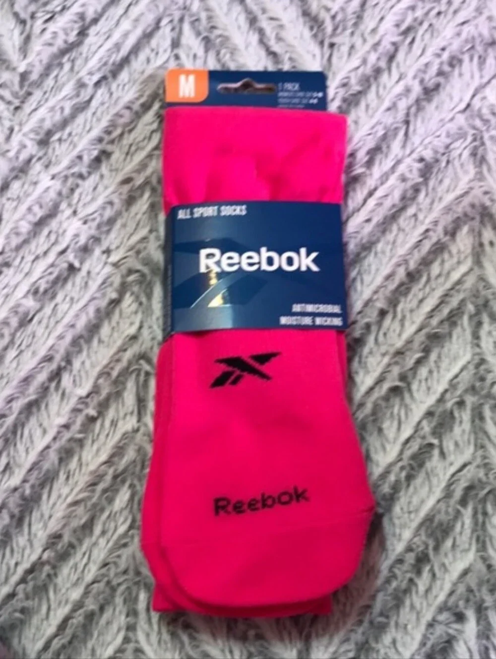 Reebok All Sport Socks, Women's 5-10 Or Youth 4-8, Medium Tall Hot Pink